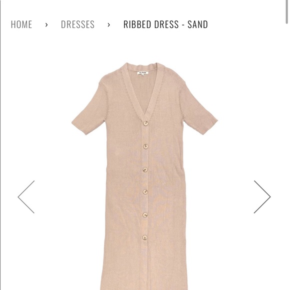 Ali Golden Ribbed Dress - Picture 4 of 4